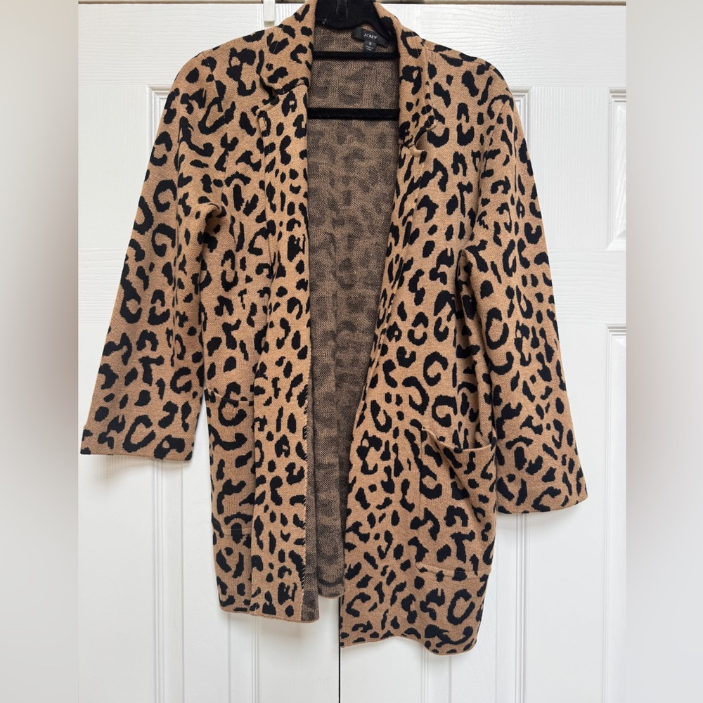J. Crew Leopard Print Knit Cardigan. Size small.
